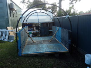 The Wedge Worm Farm - purlins attached