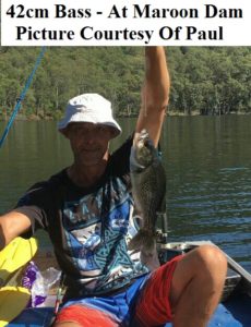 42cm Bass - Maroon Dam - Courtesy Paul - Fish Caught Using My Bait Worms