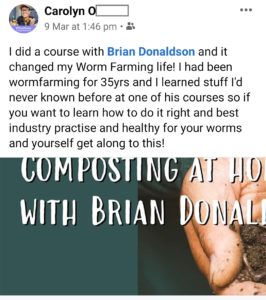 Testimonial Carolyn O-redacted - Worm Farming Content