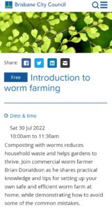 BCC Library Annerley - 30th July 2022 - Intro To Worm Farming At Home