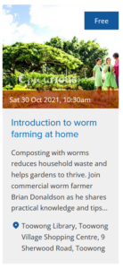 BCC Library Toowong - 30th October 2021 - Intro To Worm Farming At Home