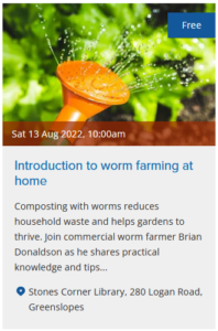BCC Stones Corner Library 13th August - Workshop With Brian The Worm Man