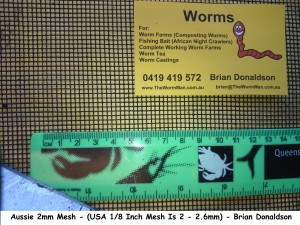 Aussie 2mm Mesh - (USA 18 Inch Mesh Is 2 - 2.6mm) - Brian Donaldson     