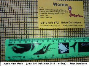 Aussie 4mm Mesh - (USA 14 Inch Mesh Is 6 - 6.5mm) - Brian Donaldson     