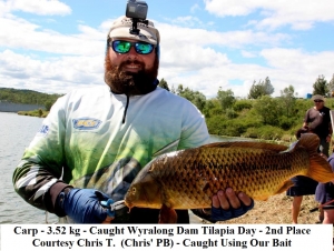 11   chris t- 3.52 kg carp wyralong dam       