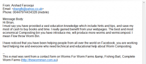 Worm Farm Bait Testimonial Arshad Farooqui                           